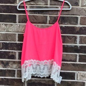 Vijo Couture Hot Pink Lace Swing Top